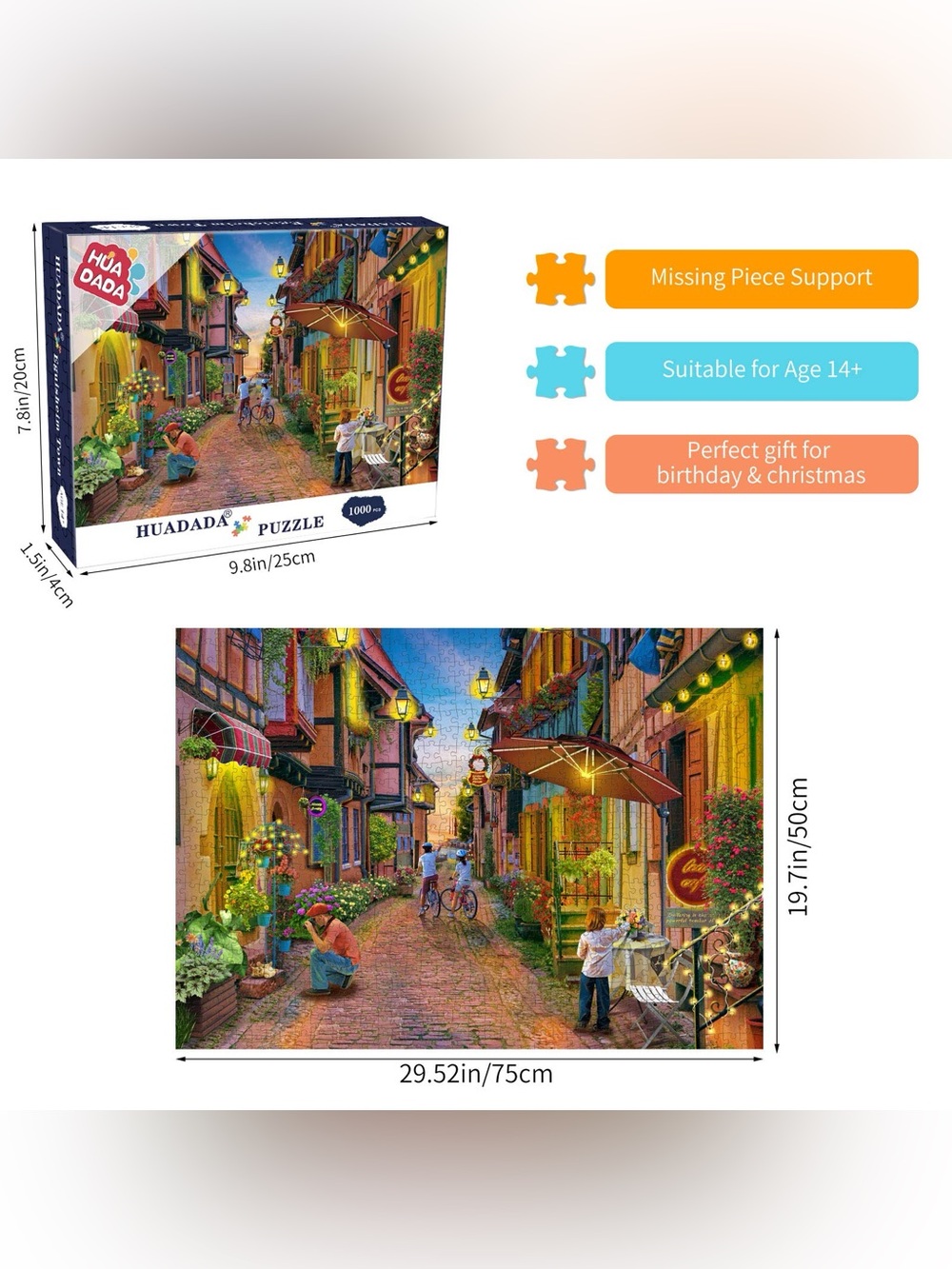 Huadada Eguishem Town 1000 Piece Puzzle - Picture 4 of 4